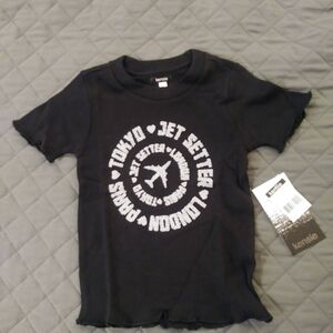Kensie Black Jet Setter Kids T-Shirt